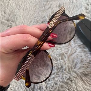 BALMAIN WOMENS TORTISE SHELL ROUND SUNGLASSES